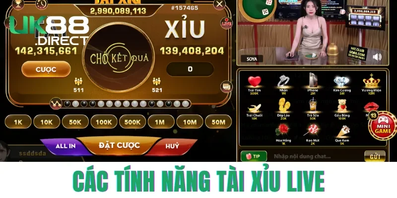 Sử dụng những tính năng mới khi chơi Tài Xỉu Livestream UK88