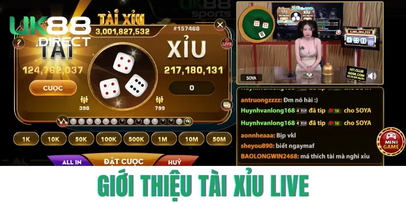 Tài Xỉu Livestream tại UK88