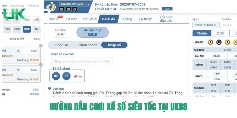 Hướng dẫn chơi xổ số siêu tốc tại uk88