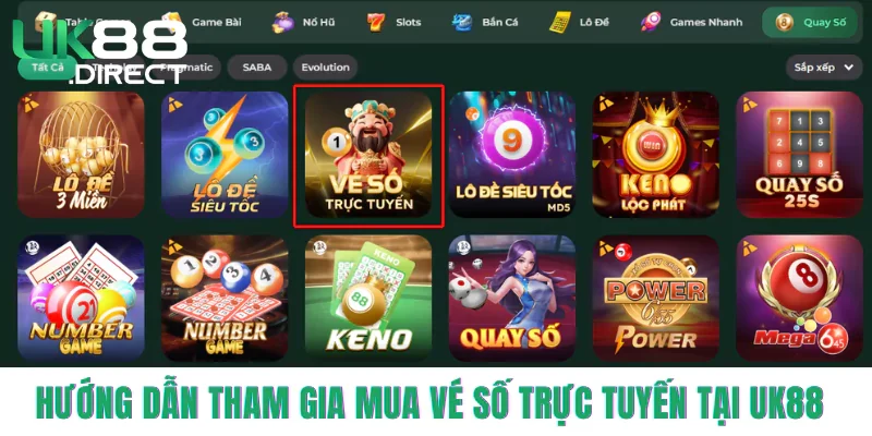 Hướng dẫn tham gia mua vé số trực tuyến tại UK88